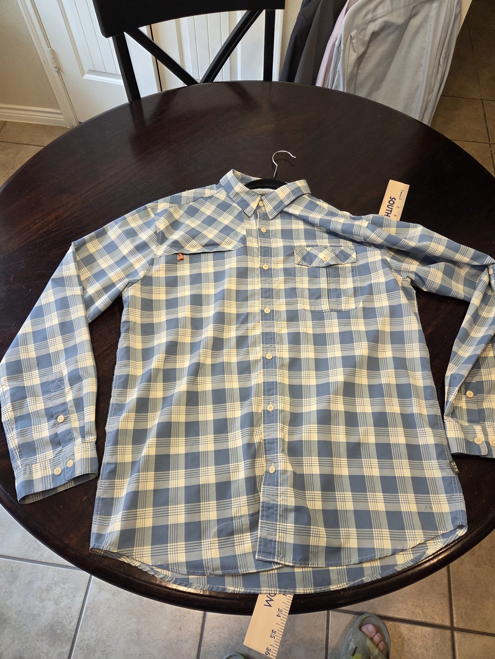 Howler Brothers Blue and White Plaid Button-Down Shirt